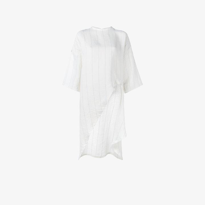 Esteban Cortazar Asymmetric Stripe Top, Women's, Size: 40, Nude/neutrals, Ramie/linen/flax/viscose