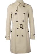 Burberry Double Breasted Gabardine Trench Coat - Nude & Neutrals