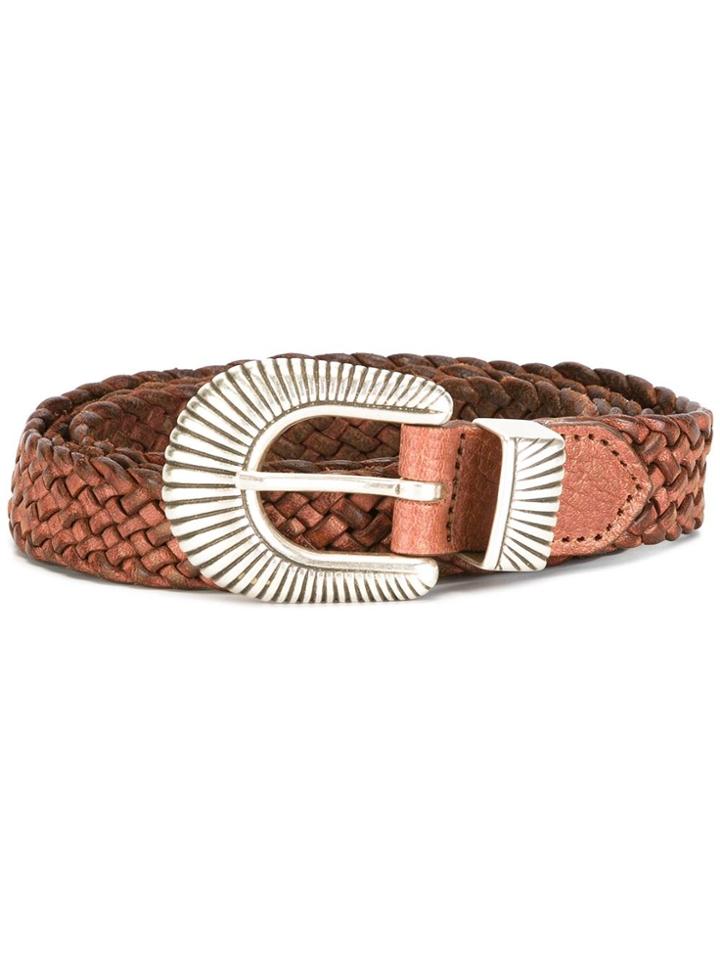 Eleventy Interlaced Design Belt - Brown