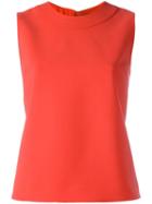 Victoria Victoria Beckham Stitched Detail Tank, Women's, Size: 10, Red, Silk/wool/spandex/elastane/cotton