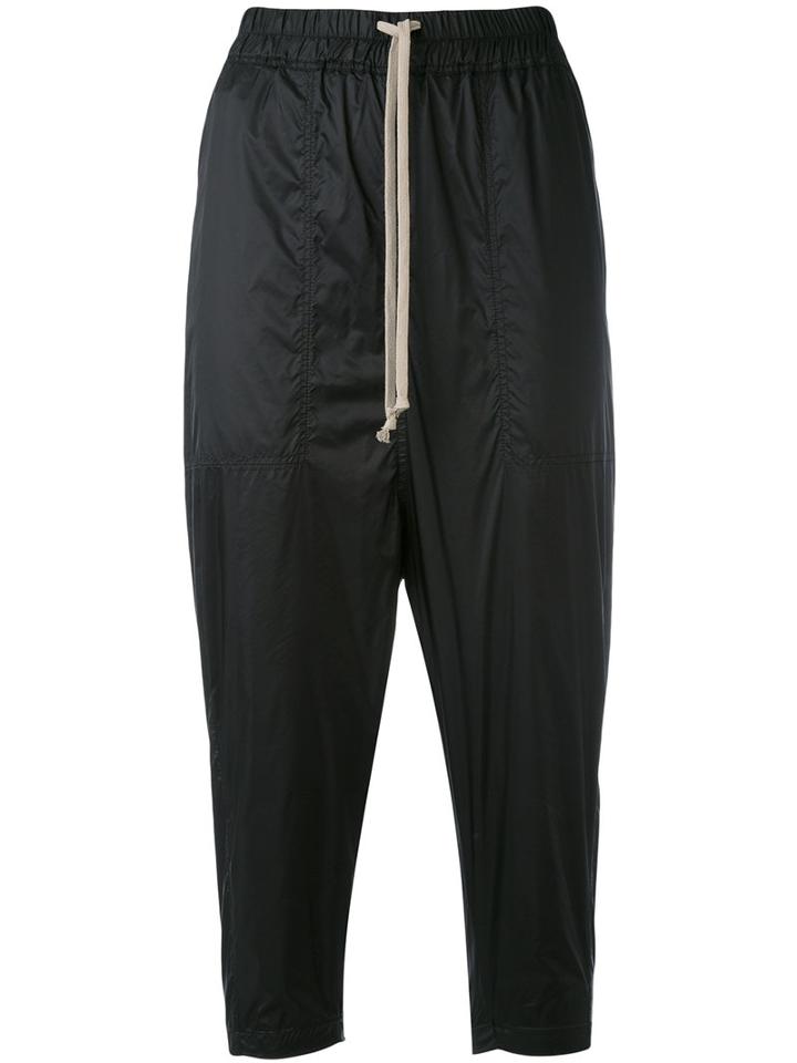 Rick Owens Drkshdw - Drop Crotch Cropped Joggers - Women - Nylon - Xs, Black, Nylon