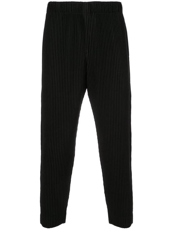 Homme Plissé Issey Miyake Plissé Cropped Trousers - Black