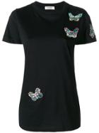 Valentino Butterfly Embellished T-shirt - Black