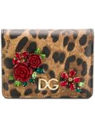 Dolce & Gabbana Rose Appliqué Wallet - Brown
