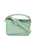 Loewe Small Puzzle Bag, Women's, Green, Cotton/calf Leather