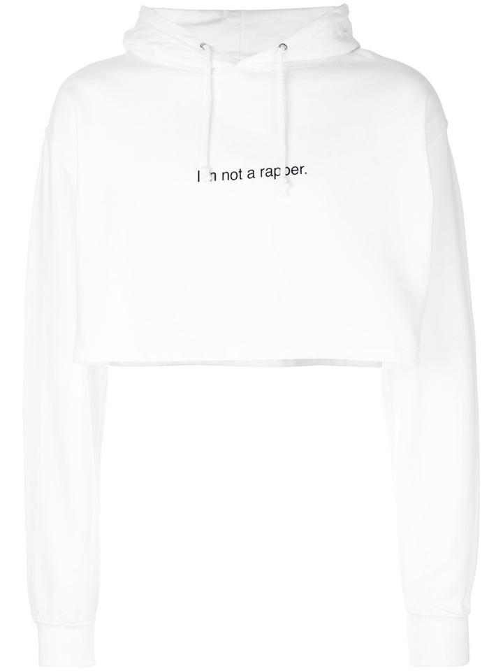 F.a.m.t. - Cropped Hoodie - Unisex - Cotton - M, White, Cotton