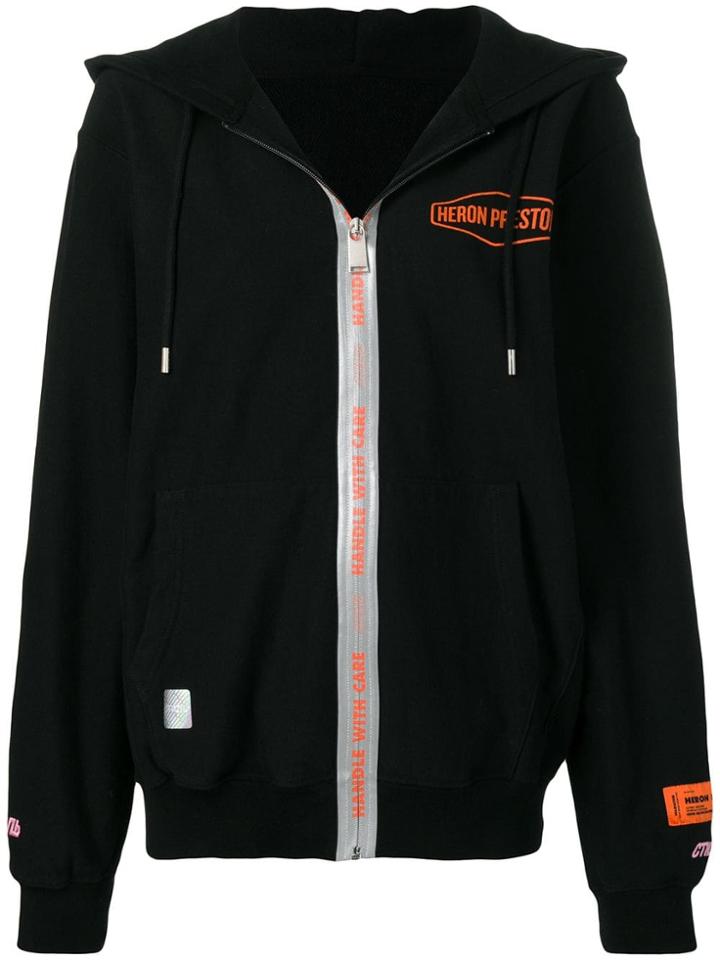 Heron Preston Logo Zipped Hoodie - Black