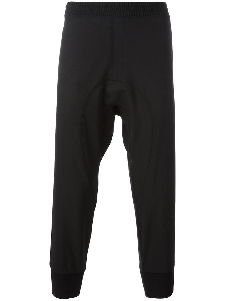 Neil Barrett Piped Track Pants, Men's, Size: 46, Black, Polyester/wool/spandex/elastane/cotton
