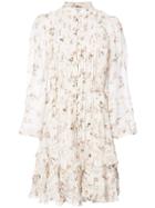 Zimmermann Pleated Floral Dress - White