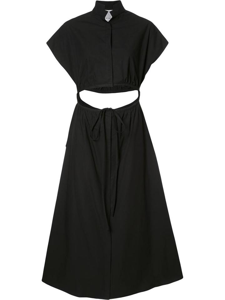 Rosie Assoulin Flared Poplin Dress, Women's, Size: 0, Black, Cotton