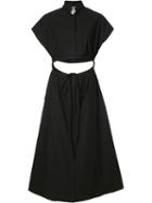 Rosie Assoulin Flared Poplin Dress, Women's, Size: 0, Black, Cotton