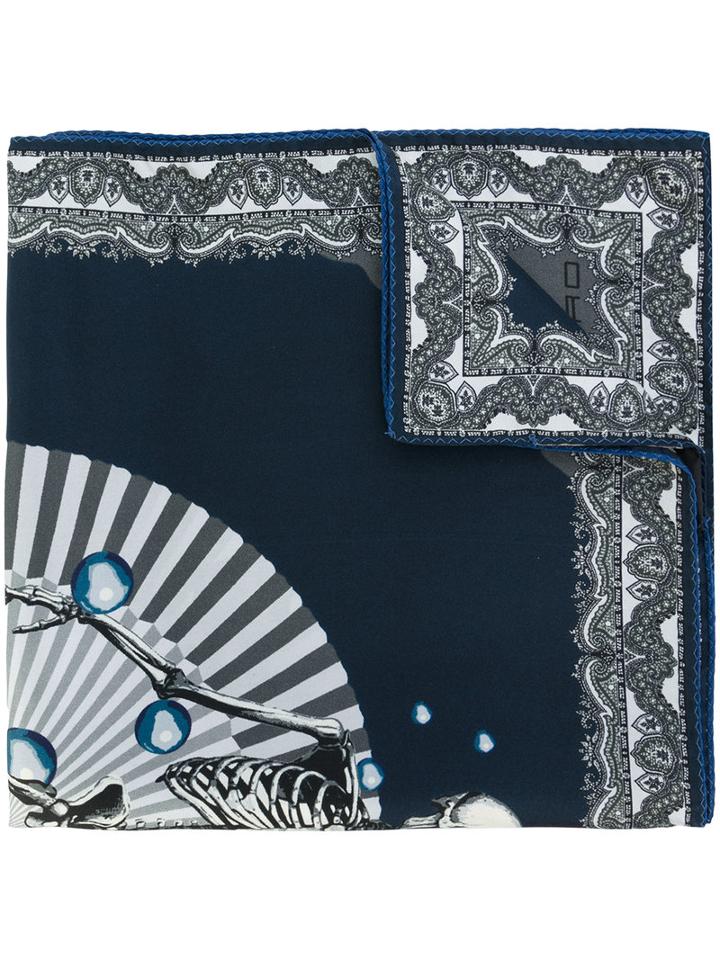 Etro - Skeleton Print Pocket Square - Men - Silk - One Size, Silk