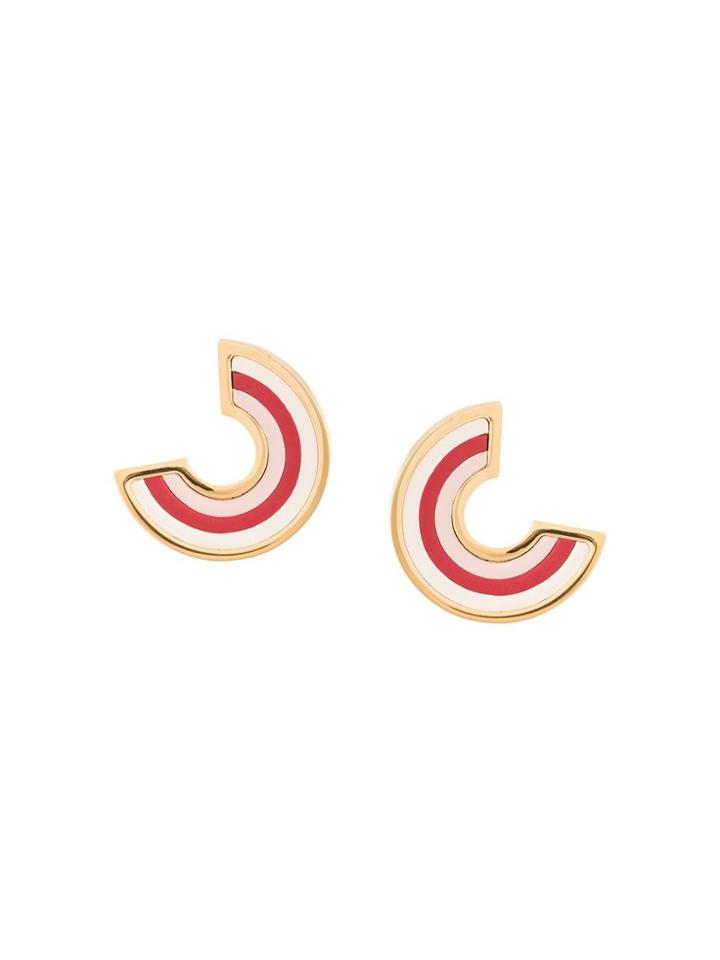 Marni Striped Half Circle Earrings - Multicolour