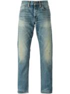 Simon Miller Distressed Stone Washed Jeans, Men's, Size: 32, Blue, Cotton