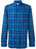 Aspesi Plaid Shirt, Men's, Size: Large, Blue, Cotton