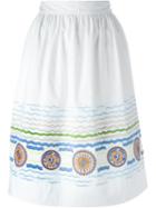 Peter Pilotto Iris Skirt, Women's, Size: 8, White, Cotton/spandex/elastane/polyimide