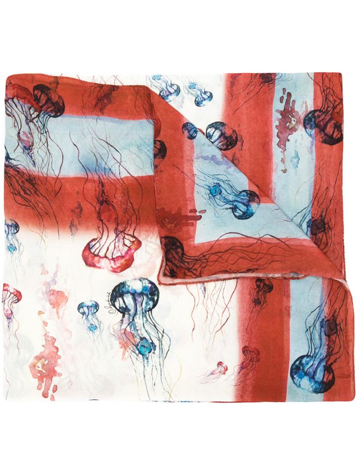 Olympiah Jellyfish Printed Scarf - Multicolour