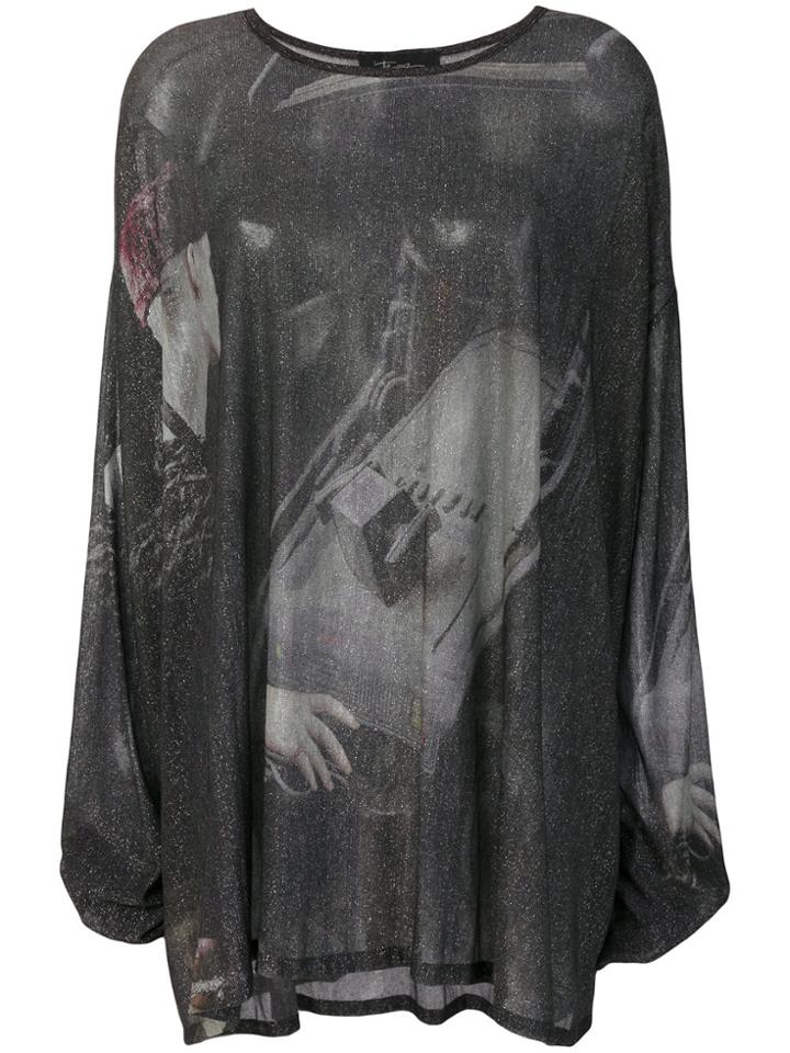Barbara Bologna Sheer Printed Top - Black