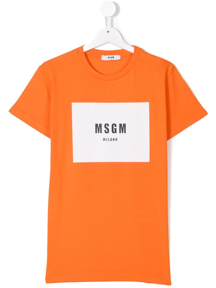 Msgm Kids Branded T-shirt - Yellow & Orange