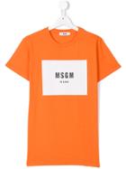 Msgm Kids Branded T-shirt - Yellow & Orange