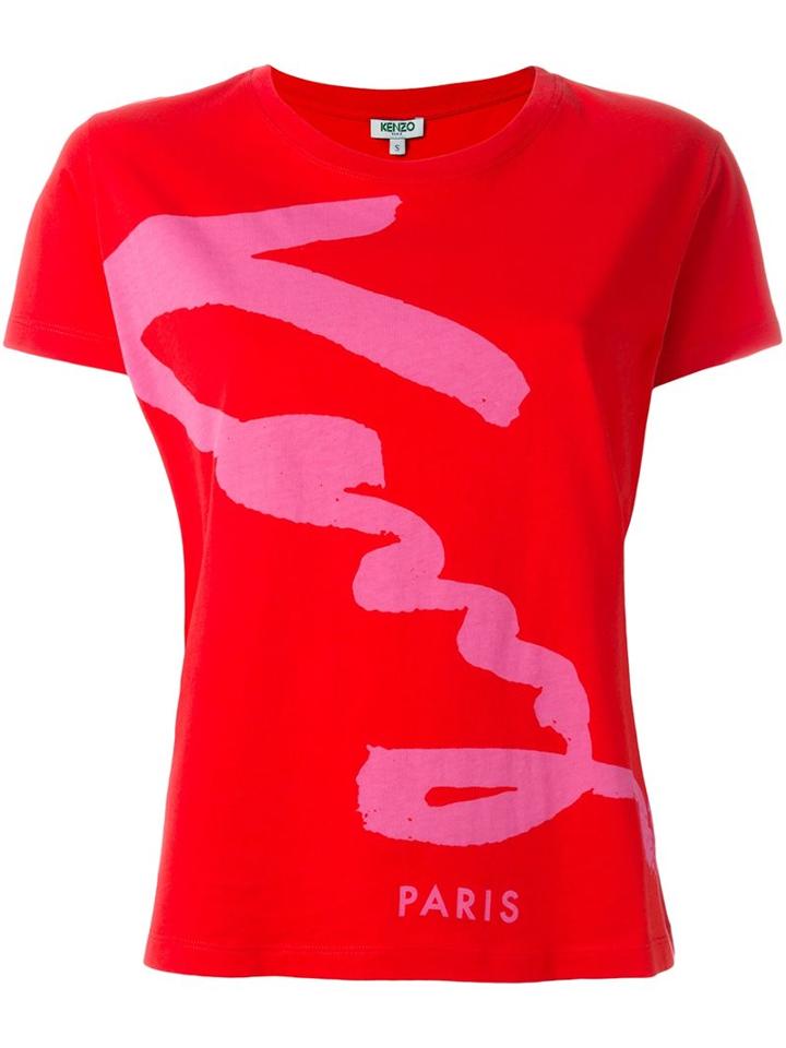Kenzo 'kenzo Signature' T-shirt, Women's, Size: Medium, Red, Cotton