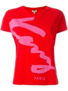 Kenzo 'kenzo Signature' T-shirt, Women's, Size: Medium, Red, Cotton