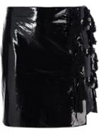 Kenzo Faux Patent Leather Skirt, Women's, Size: 36, Black, Polyester/polyurethane