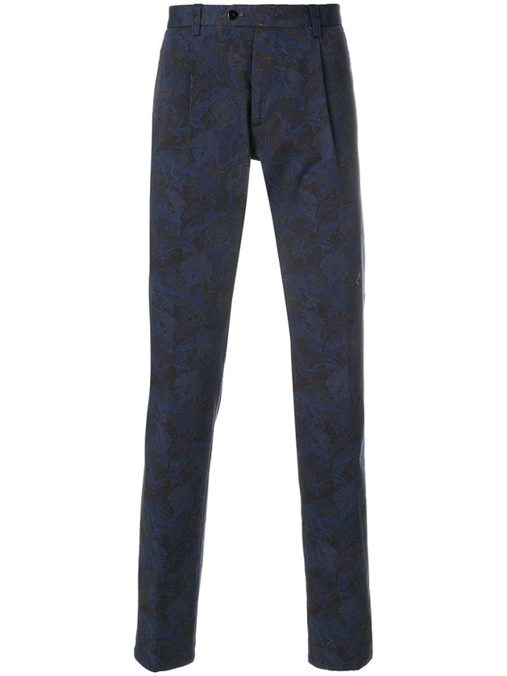 Etro Paisley Printed Trousers - Blue