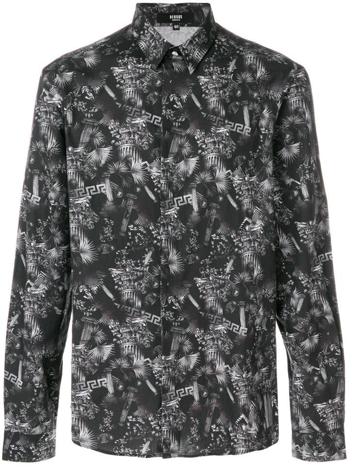 Versus Column Print Shirt - Black