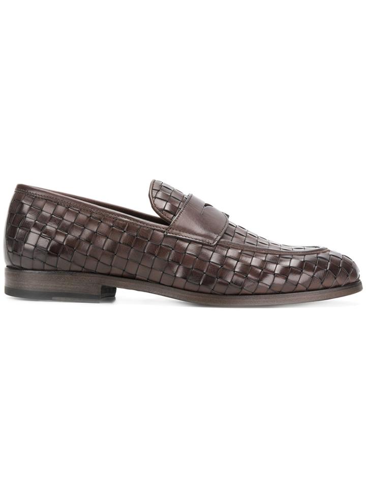 Dell'oglio Classic Woven Loafers - Brown