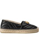 Gucci Leather Espadrille With Double G - Black