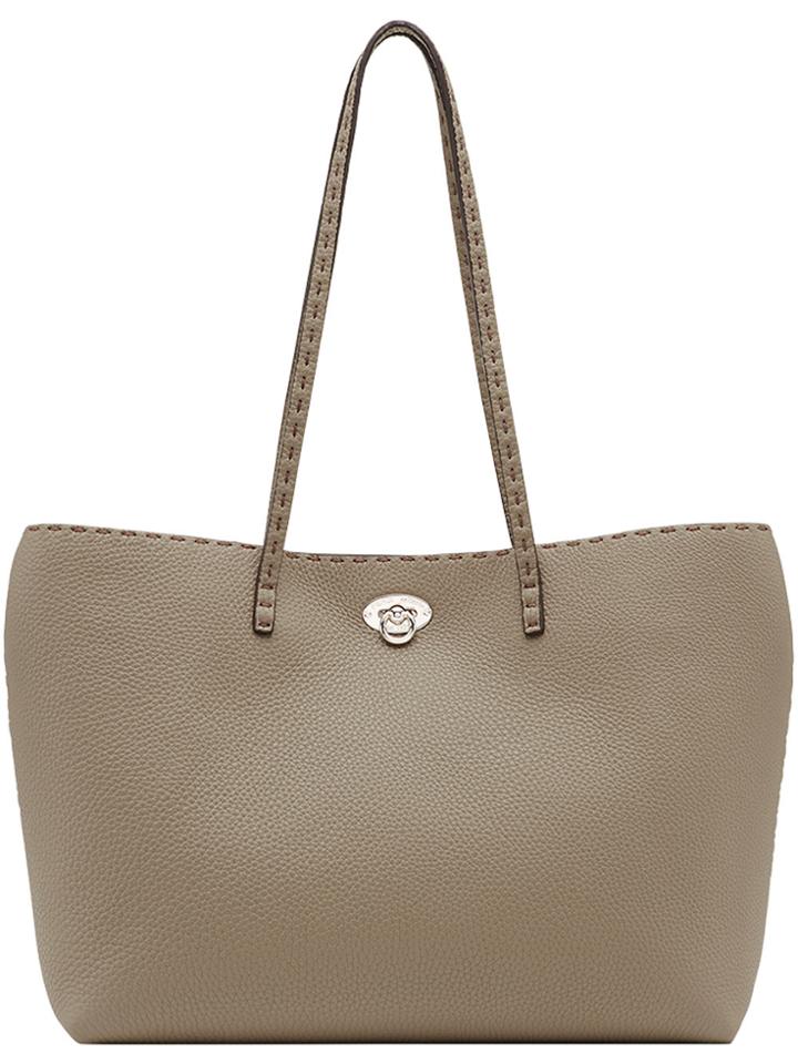 Fendi Turnlock Shopper Bag - Brown