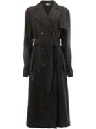 Yang Li - Python Effect Trench - Women - Cupro - 40, Black, Cupro