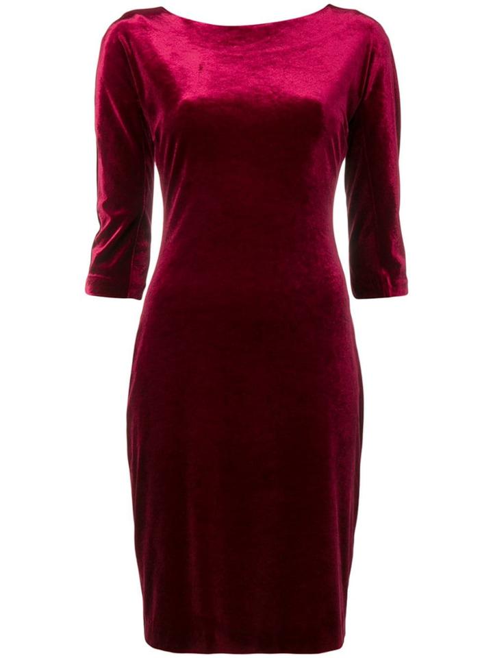 Blanca Three-quarter Length Sleeve Dress - Red