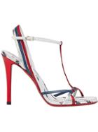 Fendi Fendimania Strappy Stiletto Sandals - Red
