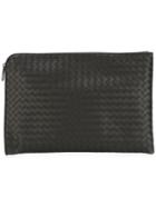 Bottega Veneta Woven Clutch, Men's, Brown, Calf Leather