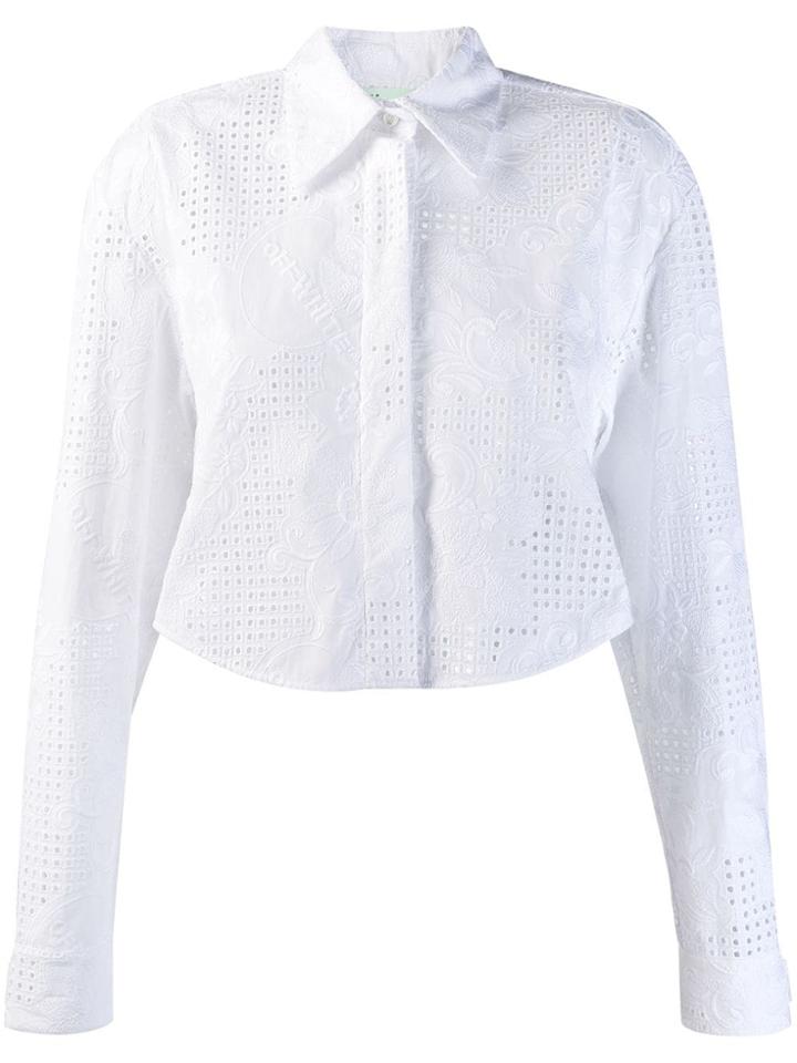 Off-white Cropped Embroidered Shirt