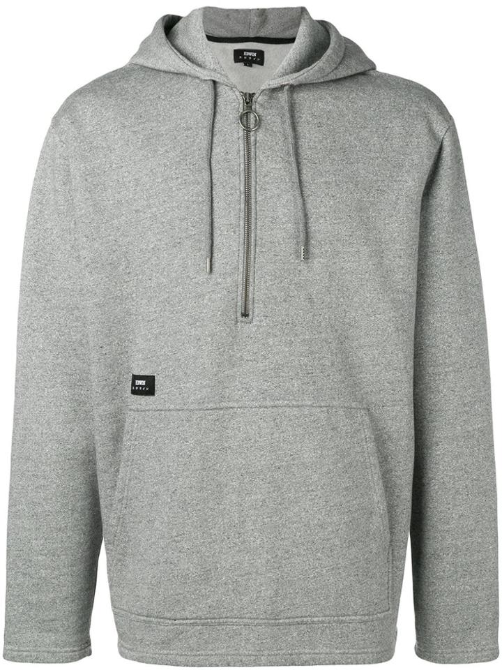 Edwin Zipped Neck Hoodie - Grey