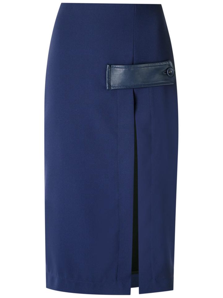 Reinaldo Lourenço - Midi Skirt - Women - Polyester - 40, Blue, Polyester