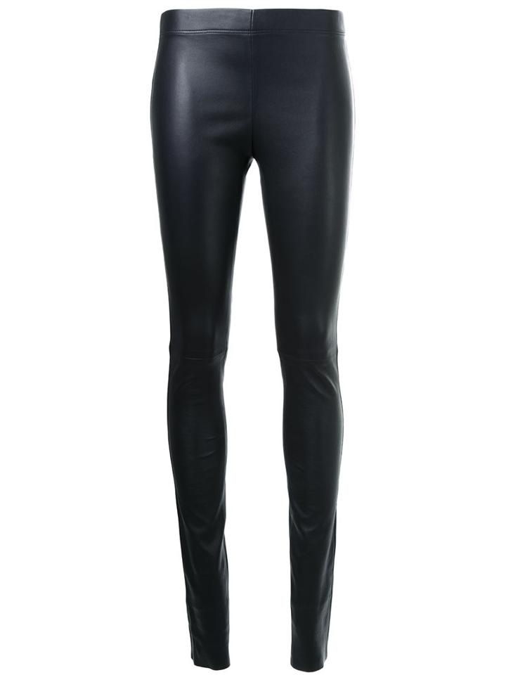 Joseph Skinny Leggings, Women's, Size: 36, Black, Cotton/lamb Skin/spandex/elastane