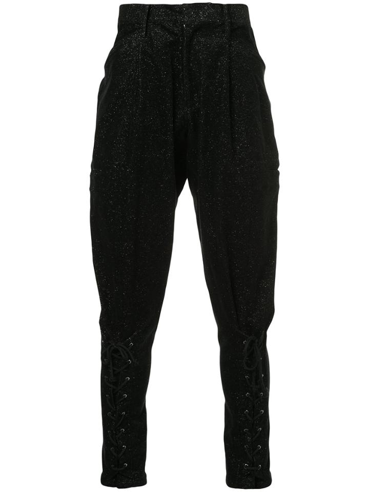 Yohji Yamamoto Vintage Tie-up Tappered Trousers - Black