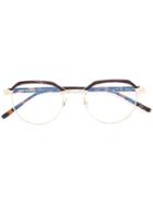 Saint Laurent Eyewear Tortoiseshell Panel Glasses - Metallic