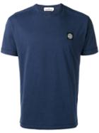 Stone Island Logo Patch T-shirt, Men's, Size: Small, Blue, Cotton