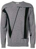 Valentino Logo Patterned Sweater - Grey