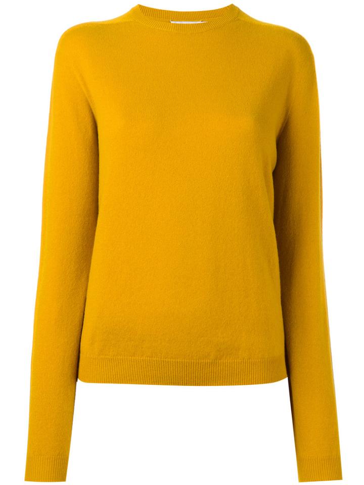 Jil Sander Crew Neck Jumper, Women's, Size: 36, Yellow/orange, Cashmere