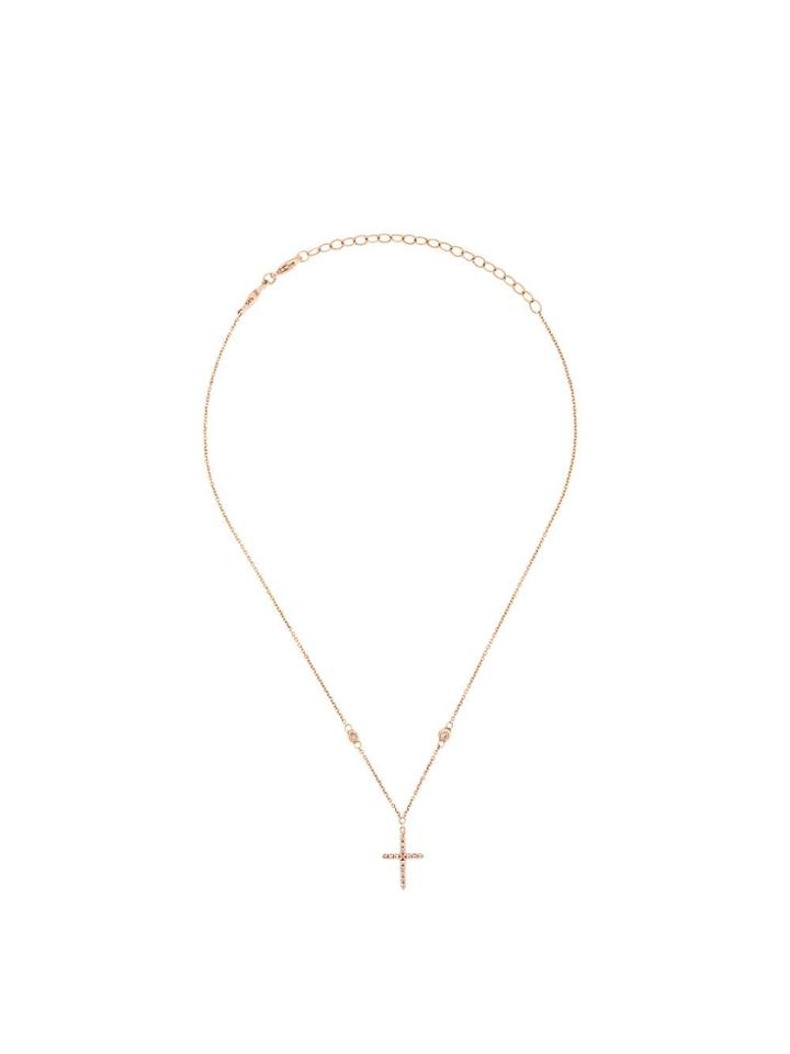 Jacquie Aiche 14kt Rose Gold Diamond Cross Necklace