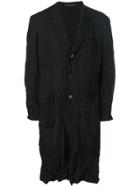 Yohji Yamamoto Long Textured Blazer - Black