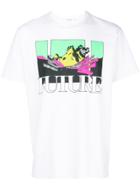 Used Future Mountain Print T-shirt - White