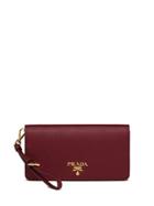 Prada Logo Plaque Saffiano Mini Bag - Red