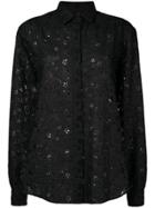 Saint Laurent Floral Crochet Embroidered Shirt - Black